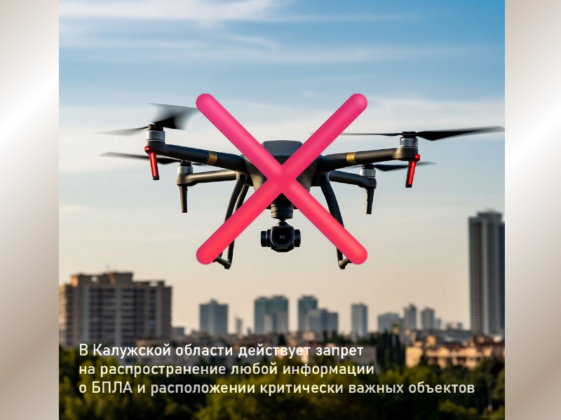 В Калужской области действует запрет на распространение любой информации о БПЛА и расположении критически важных объектов.